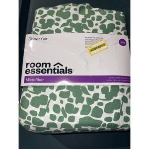 Queen Sheet Set Pink Flowers Printed Microfiber  Tulip Room Essentials New